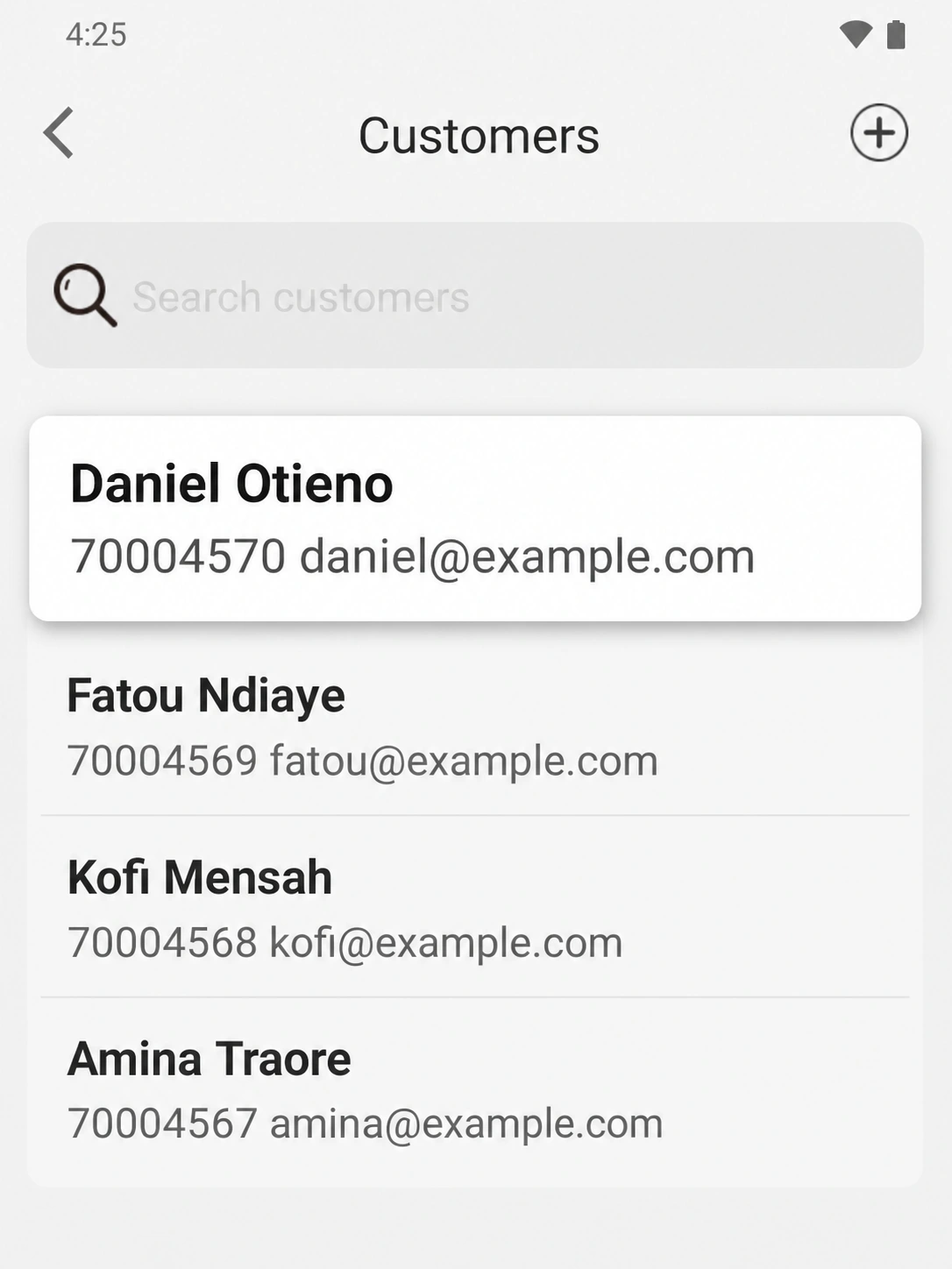 EazSell customer context screen showing customer details connected to sales follow-up.